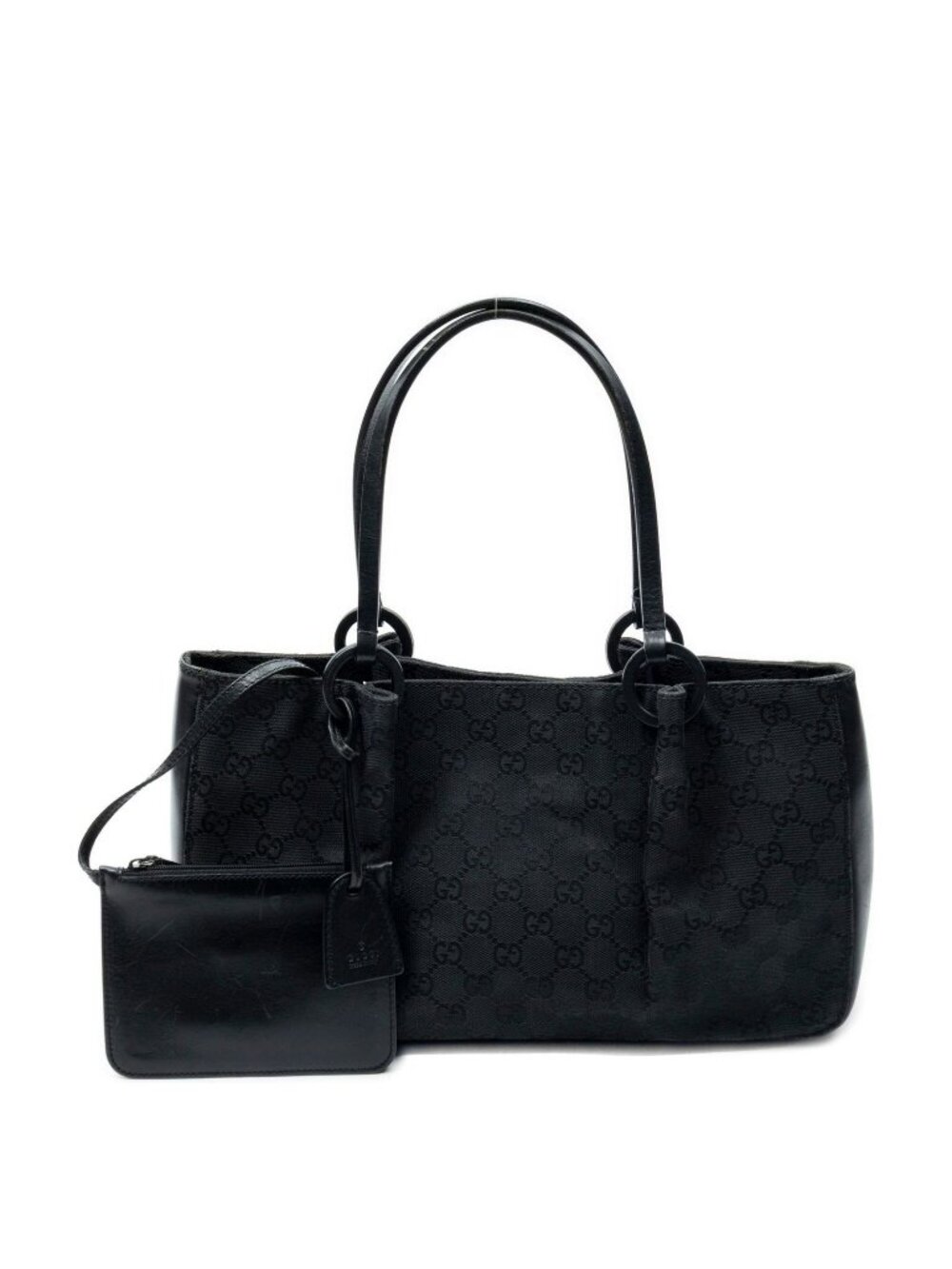 Gucci Rectangle Open Tote Black GG Canvas